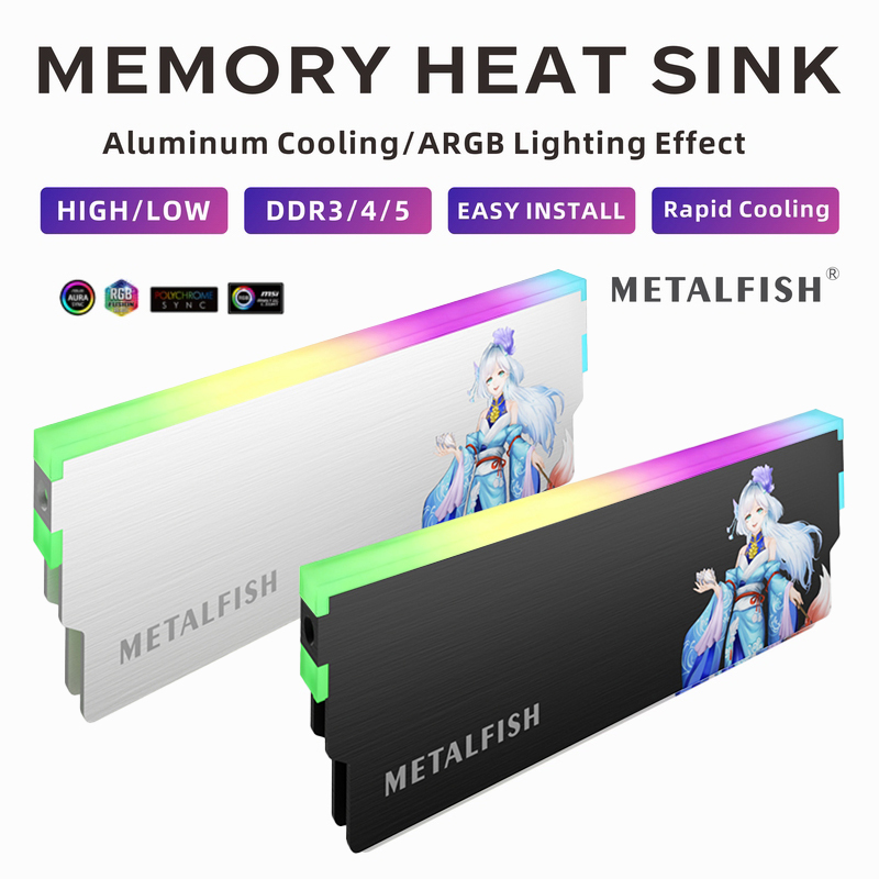 Ddr5 Rgb Ram - Радиатор METALFISH DRAM 5 В-3PIN ARGB